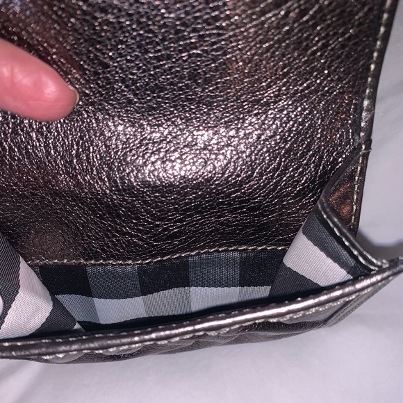 Burberry Silver Leather Wallet NWOT Mint - Picture 3 of 13